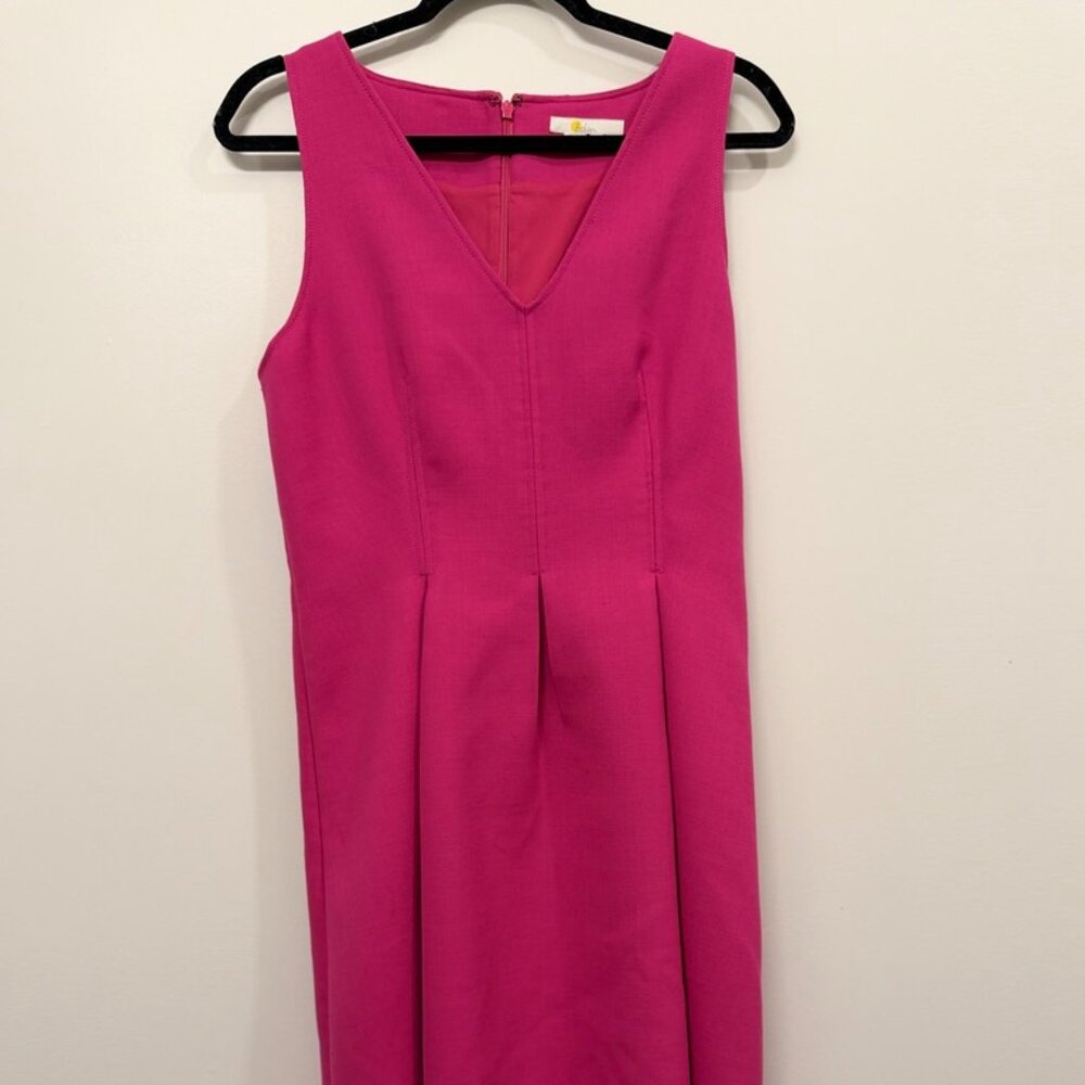 Boden Hot Pink Sleeveless Sheath Dress Women’s Size 6L Tall V-Neck